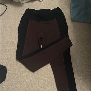 Athleta Kids Black and Brown Leggings